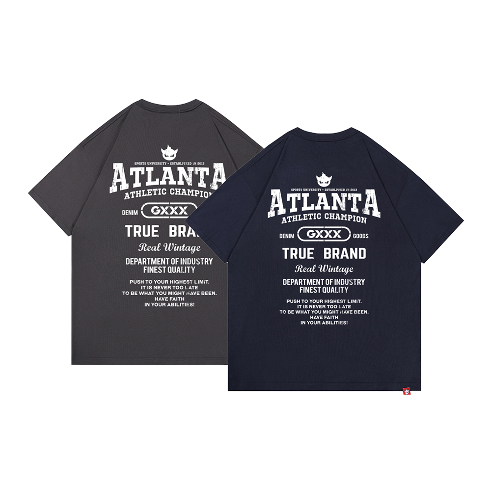 

Футболка с круглым вырезом 100% хлопок короткий рукав unisex GXXX, серый темно-синий