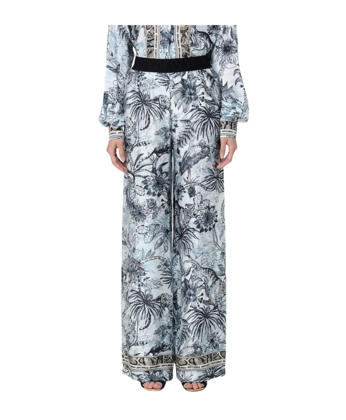

Широкие брюки с тропическим узором Just Cavalli, мультиколор