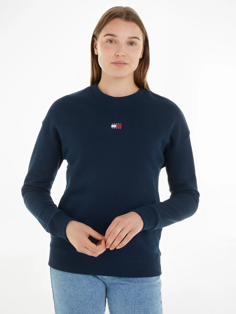 

Толстовка Tommy Jeans с заниженными плечами и логотипом спереди, синий