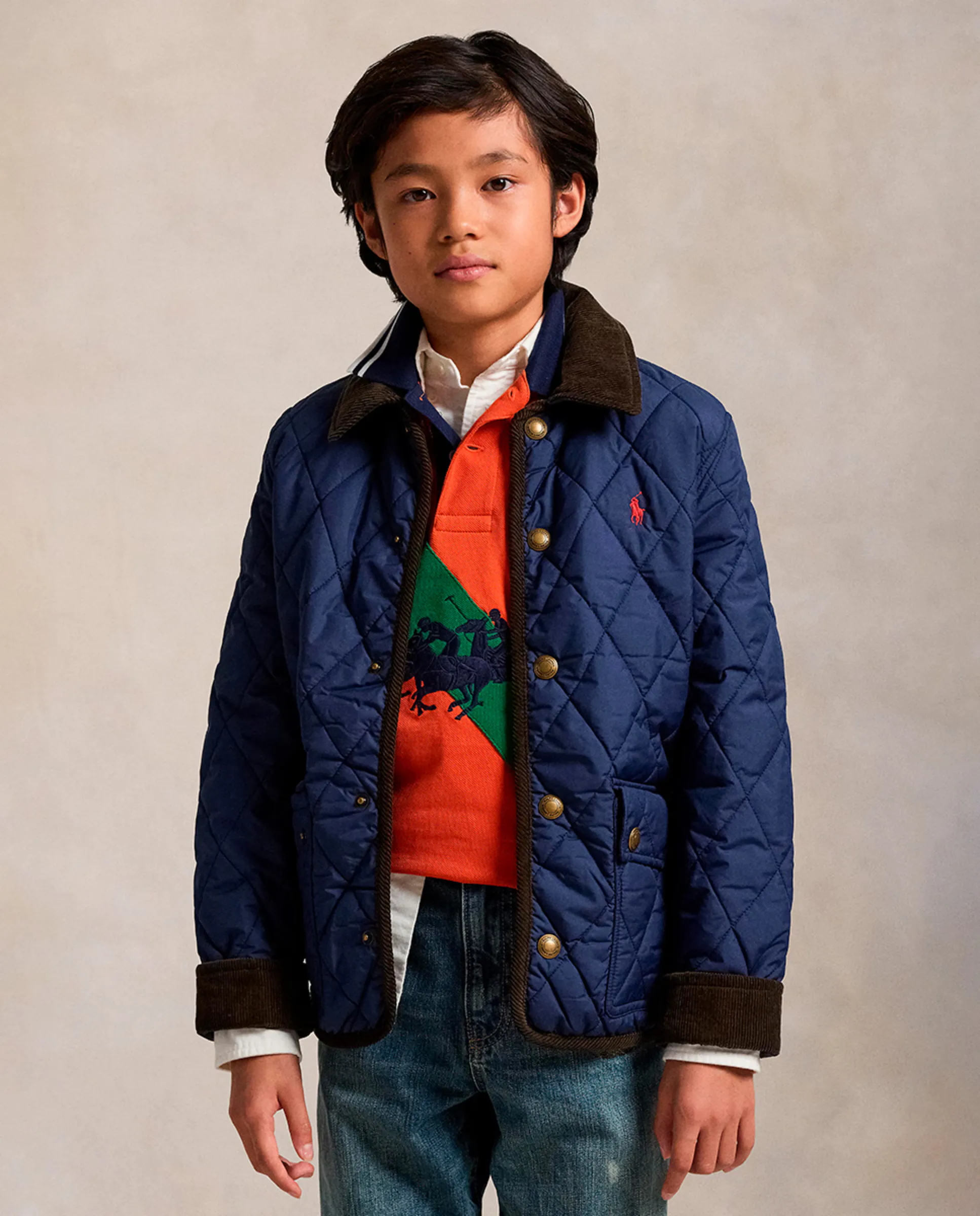 

Детская утепленная куртка Husky с капюшоном Polo Ralph Lauren, темно-синий