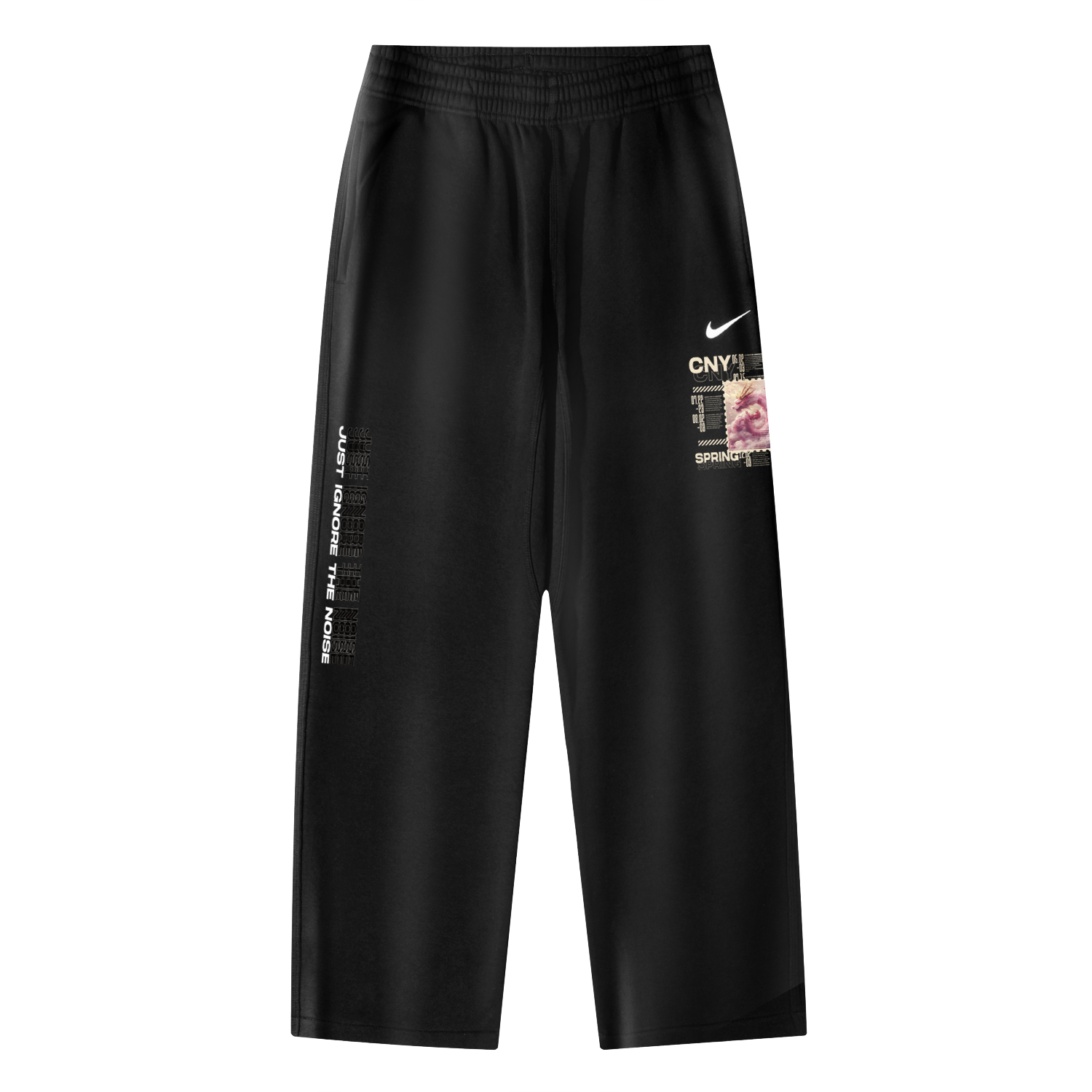 

Nike Клубные брюки CNY AS Club OH Pant Swoosh NF вязаные спортивные штаны Unisex Black