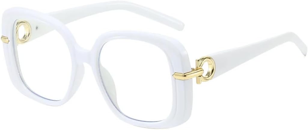 

Винтажные солнцезащитные очки большого размера для женщин и мужчин, роскошные дизайнерские солнцезащитные очки в стиле панк, популярные очки в крупной оправе с защитой от УФ-излучения UV400 SZVVBKK, White Clear