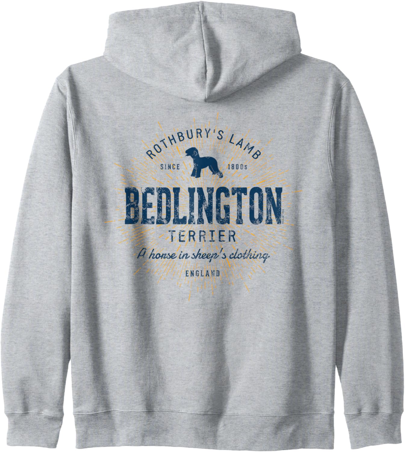 

Винтажная толстовка на молнии с изображением бедлингтон-терьера Bedlington Terrier By Treaja, серый