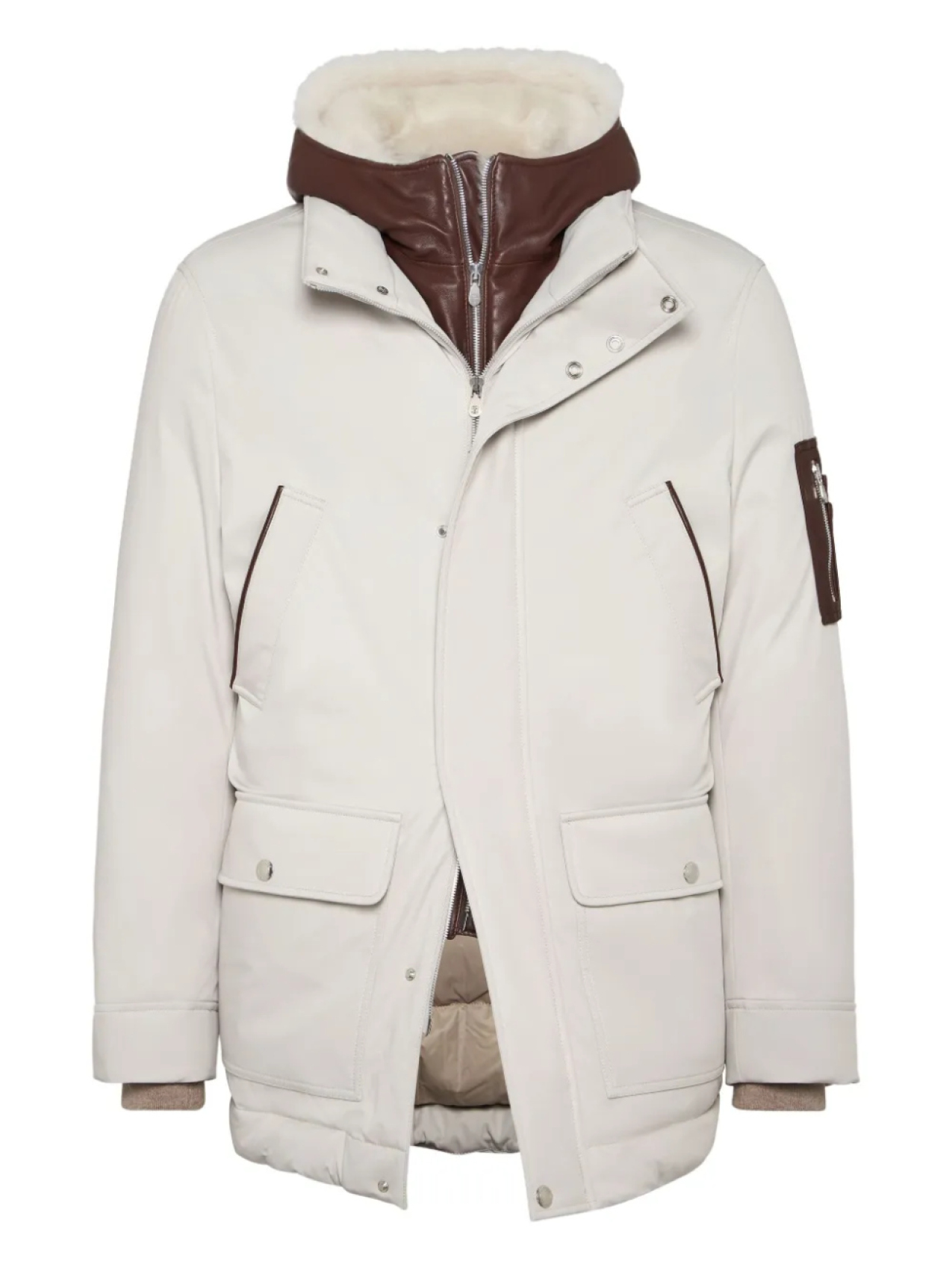 

Стеганая куртка Brunello Cucinelli с двойной застежкой, белый