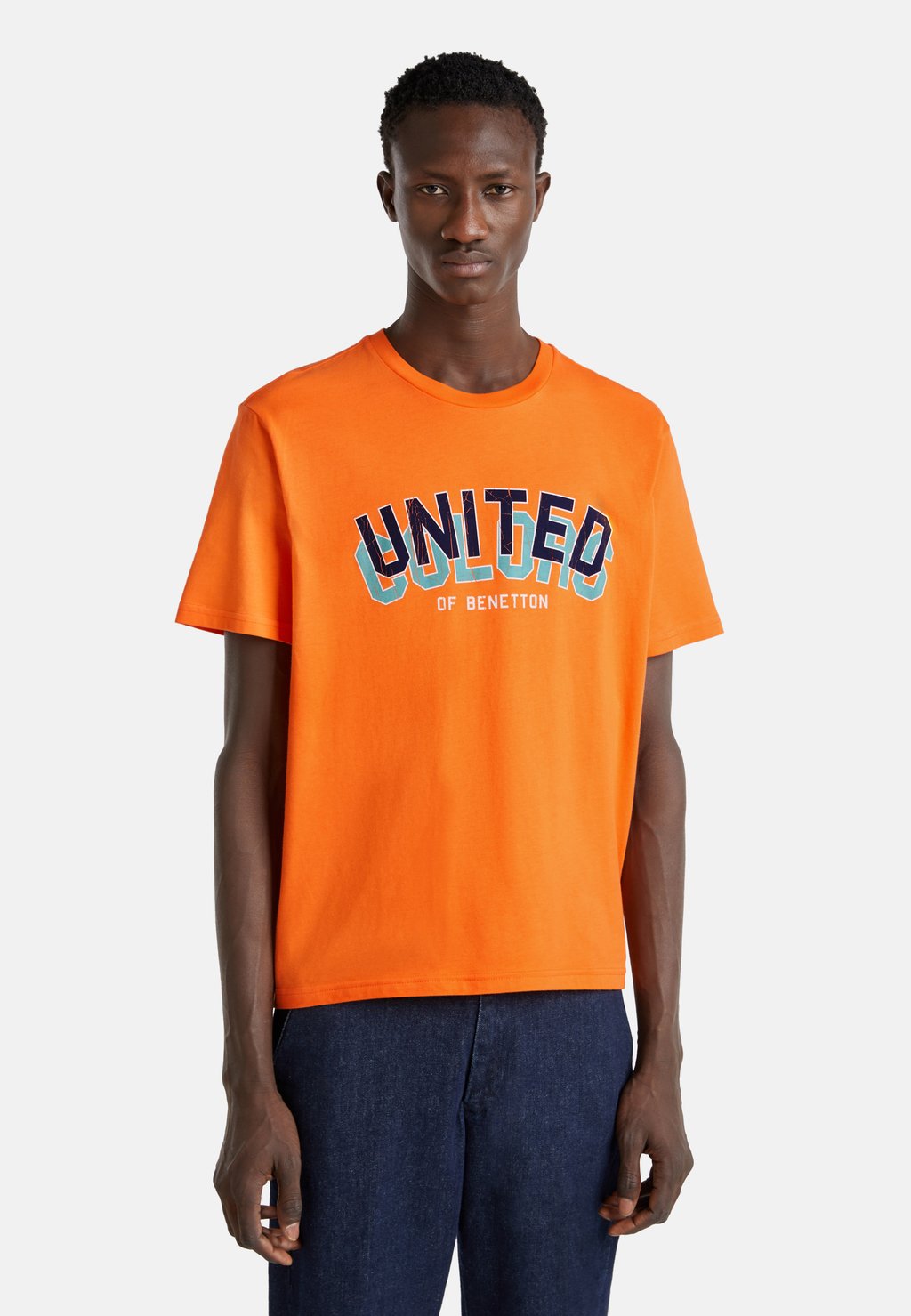 

Футболка с принтом WITH LOGO United Colors of Benetton, оранжевый