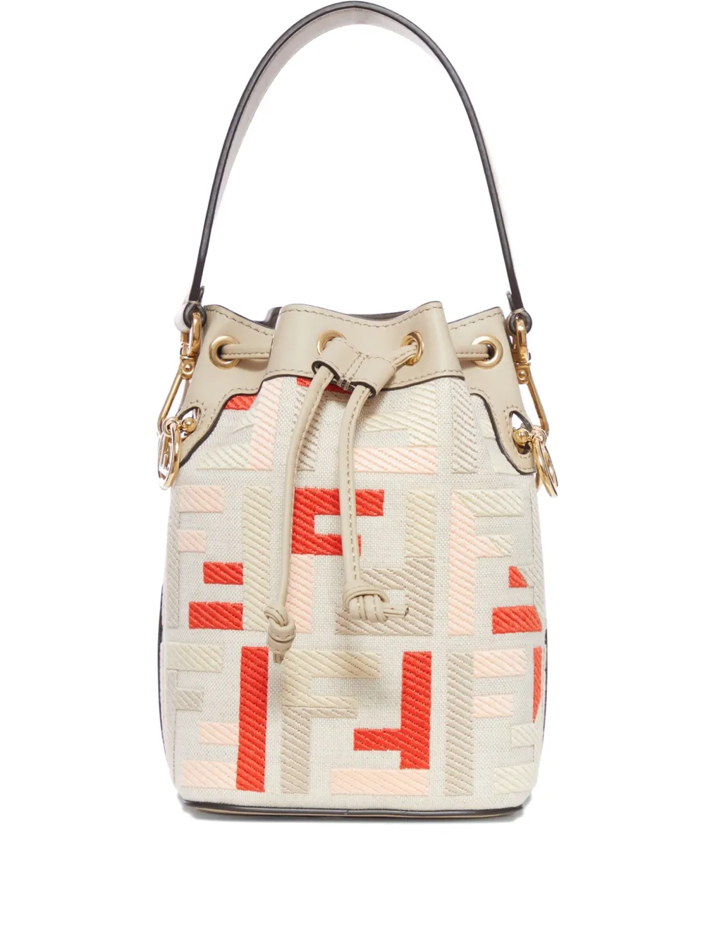 

Мини-сумка-ведро Mon Tresor FF-жаккард FENDI, нейтральный
