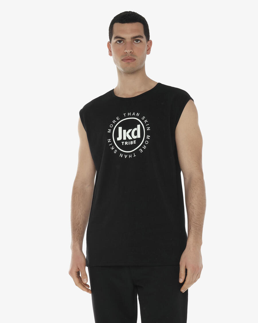 

JAKED Мужская черная синтетическая футболка для фитнеса