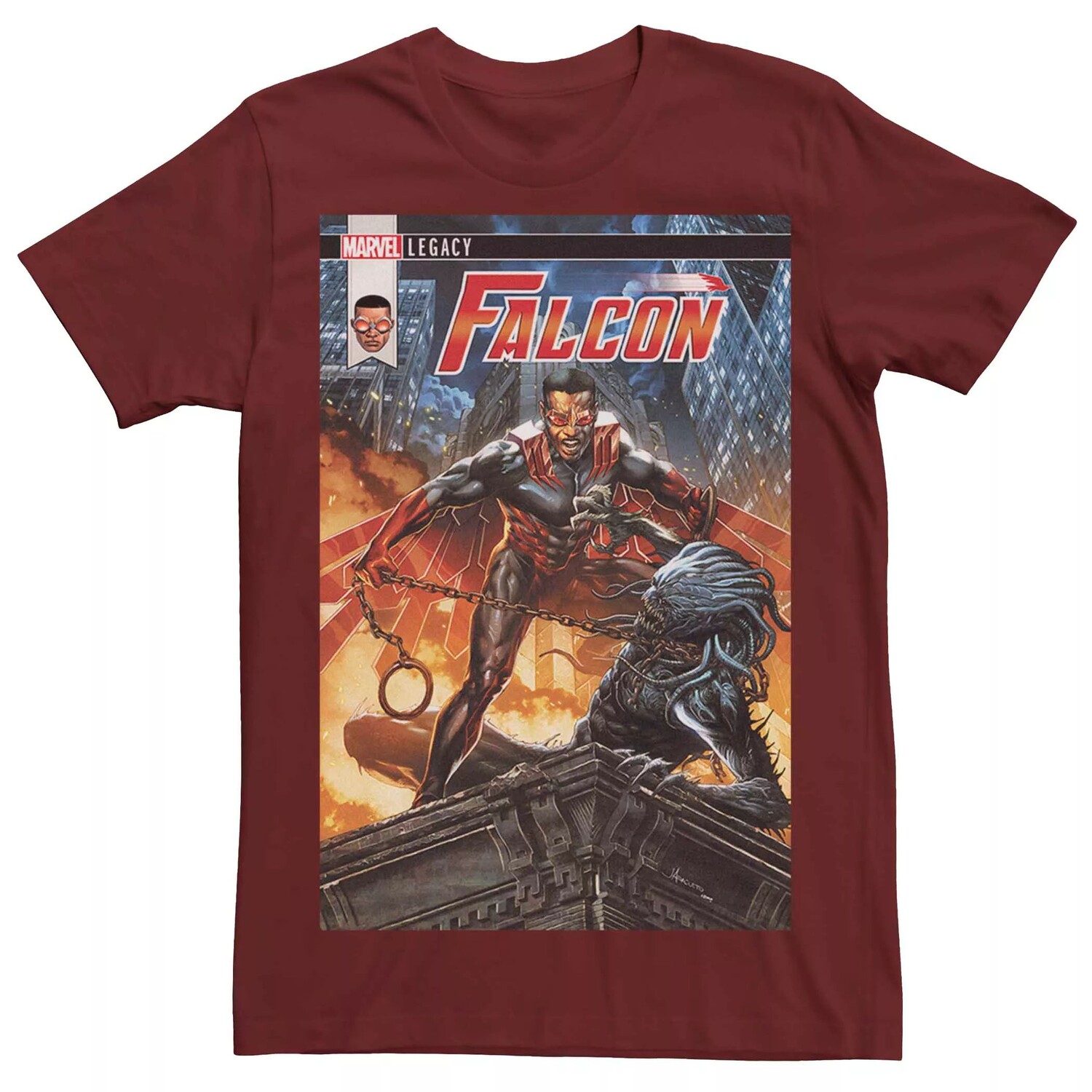 

Мужская футболка с обложкой комиксов Marvel Falcon Fury Licensed Character