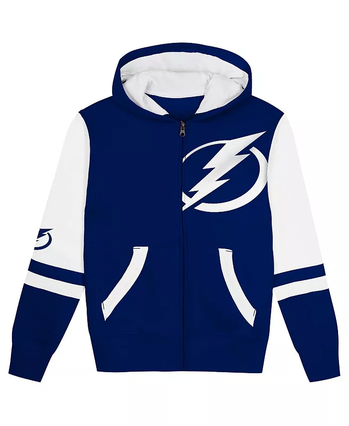 Детская синяя толстовка Tampa Bay Lightning Face Off с молнией по всей длине Outerstuff — фото 3