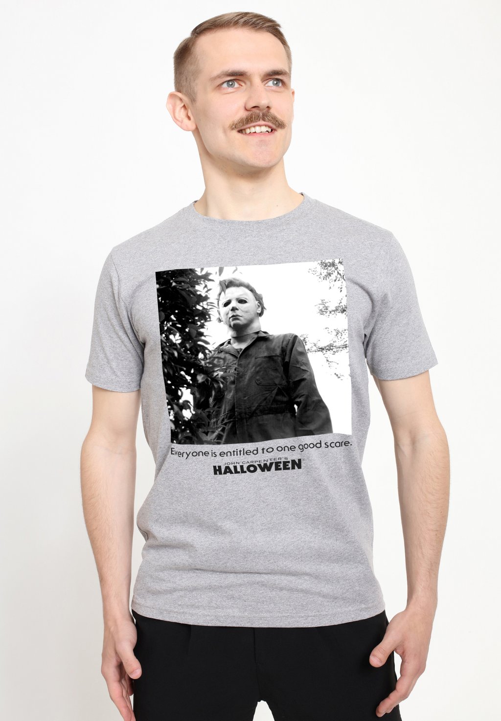 

Футболка с принтом HALLOWEEN MICHAEL MYERS ONE GOOD SCARE Henry Tiger, цвет Heather Grey