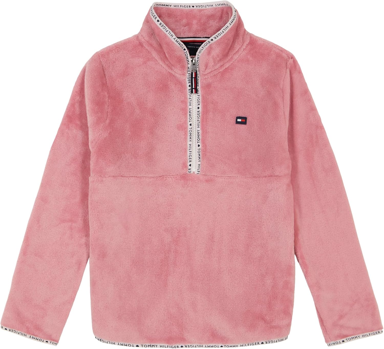 

Толстовка Tommy Hilfiger для девочек с длинным рукавом и застежкой-молнией на четверть дюйма, флисовый свитер, Primrose Chipie