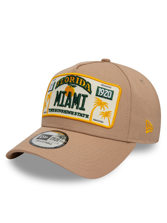 

Бейсболка Miami License Plate 9FORTY A-Frame 60595462 New Era, бежевый