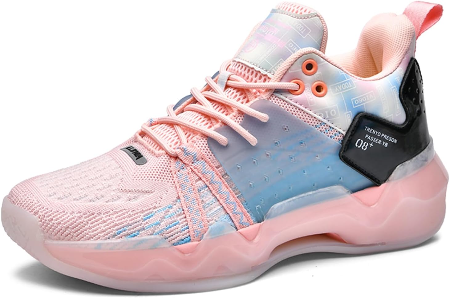 

Мужские вязаные дышащие баскетбольные кроссовки с сеткой, не скользящие, с амортизацией, легкие, на шнуровке, с круглым носком и средней высотой, повседневные спортивные обувь, подходящие для бега, ходьбы и занятий в тренажерном зале Qaoterod, р...