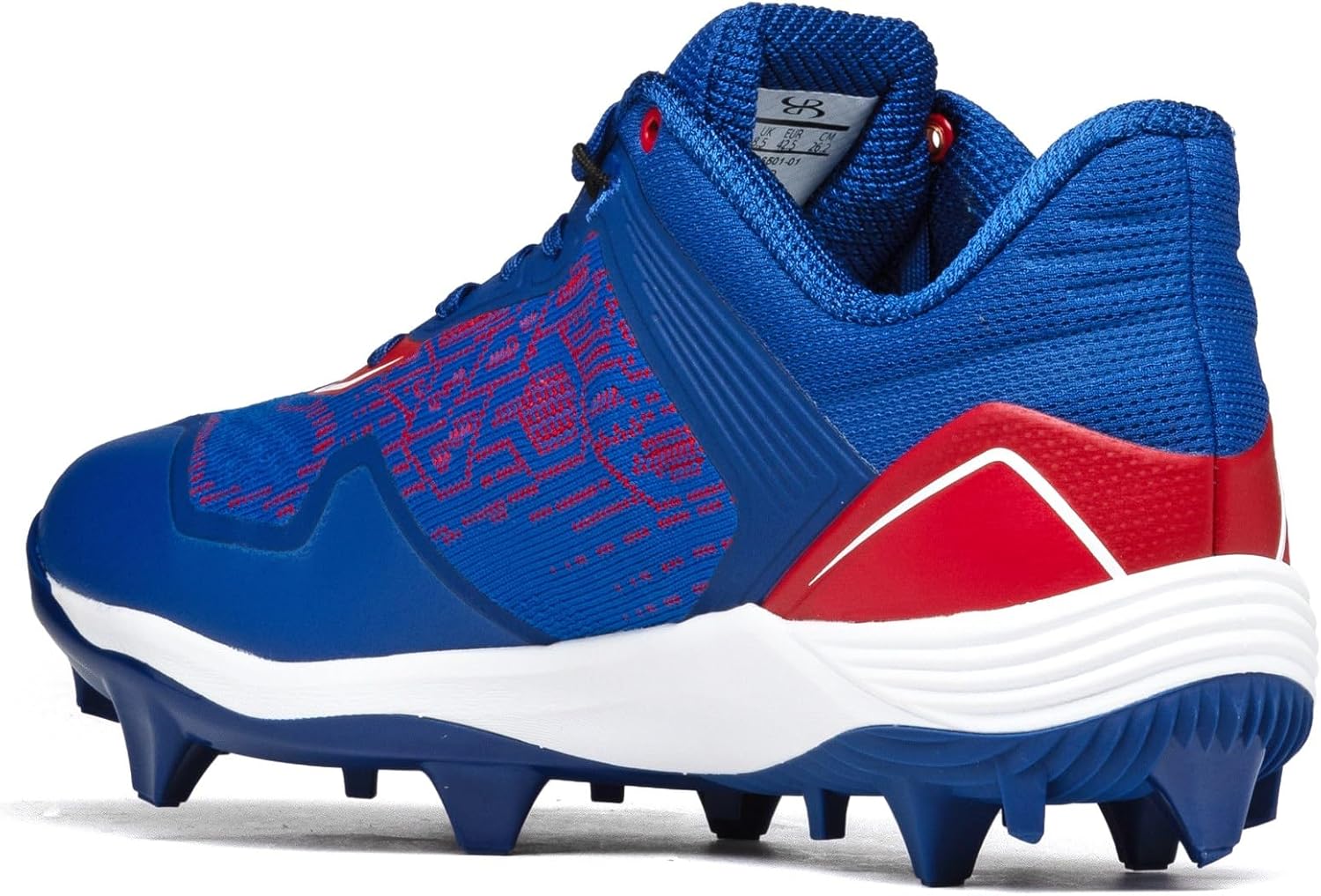Мужские бутсы Boombah Viper Pureknit с литой подошвой - Status - Разные цвета - Разные размеры, красный/синий — фото 3