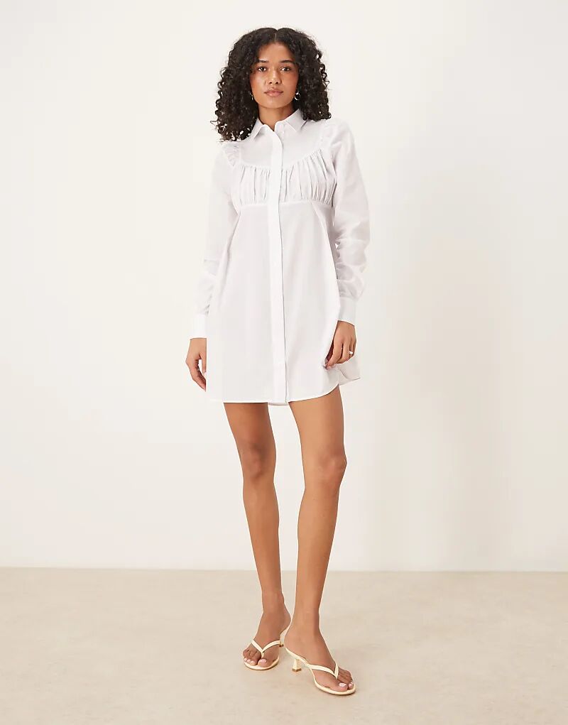 

Платье-рубашка мини с отделкой на груди ASOS DESIGN белого цвета