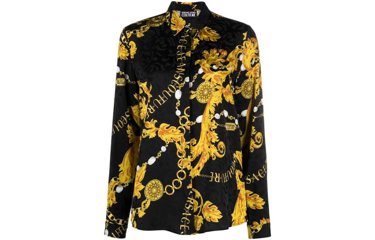 

Блузка с принтом Logo Couture и пуговицами VERSACE JEANS COUTURE, мультиколор