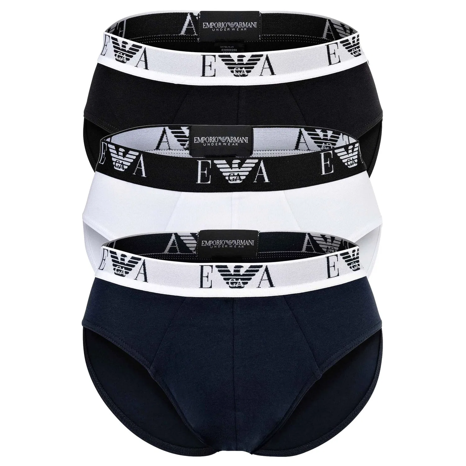 Слипы 3шт, Emporio Armani, белый/синий/черный
