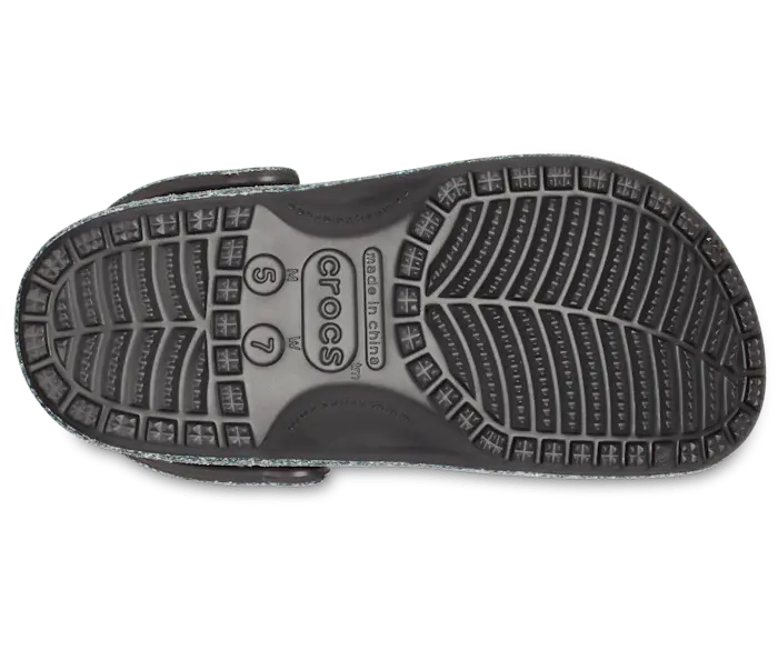 Классические блестящие сабо Crocs женские, цвет Black / Multi — фото 3
