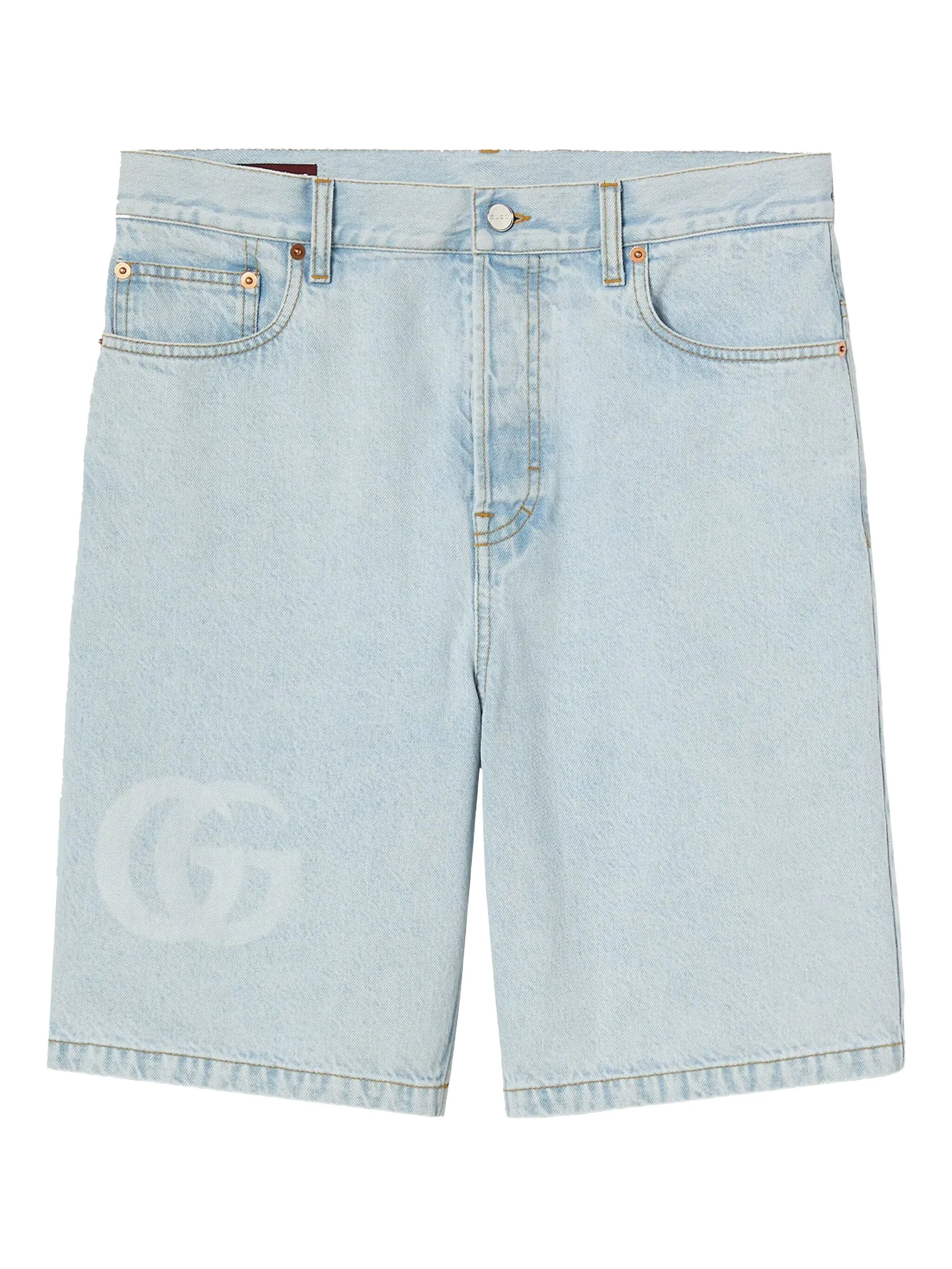 

Джинсовые шорты с логотипом Double G Gucci, голубой