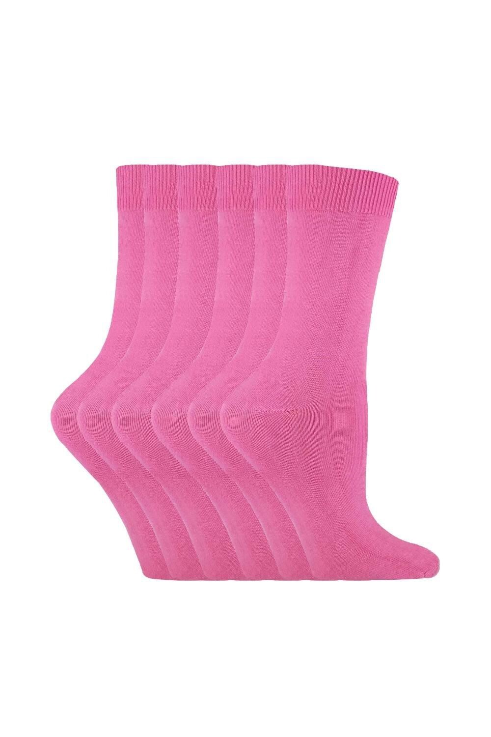 

6 пар однотонных хлопковых носков до щиколотки Sock Snob, розовый