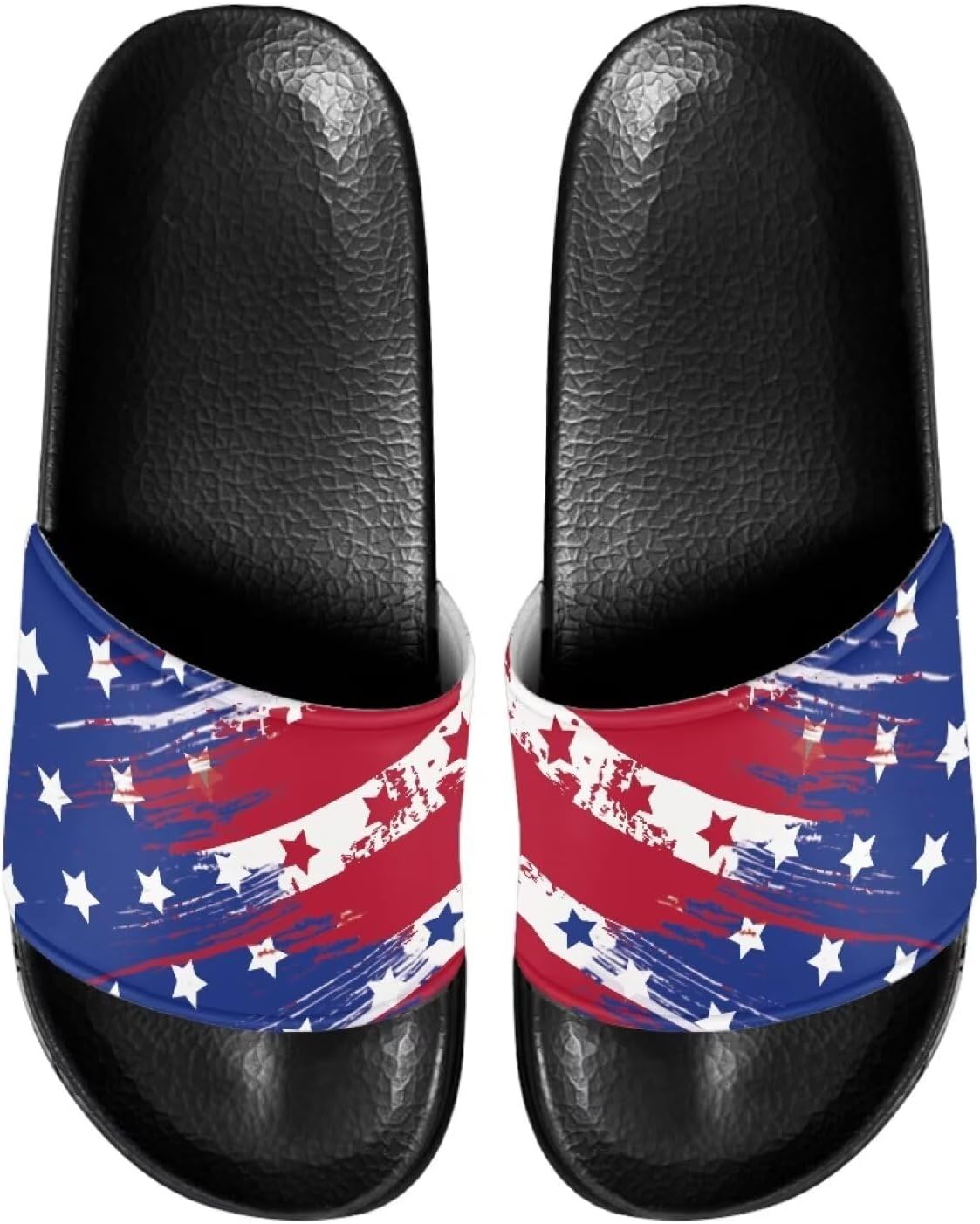 

Противоскользящие сланцы для женщин и мужчин, открытые босоножки для дома, удобные плоские шлепанцы для ванной и пляжа Annejudy, American Flag