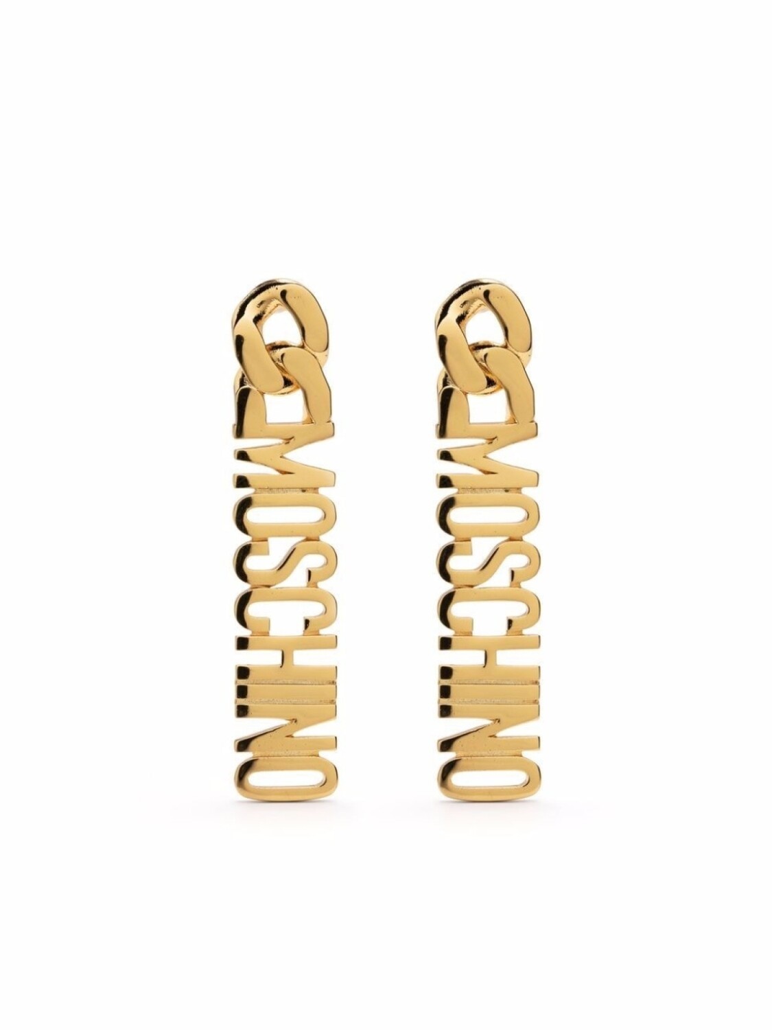 

Серьга-подвеска с логотипом Moschino, золотой