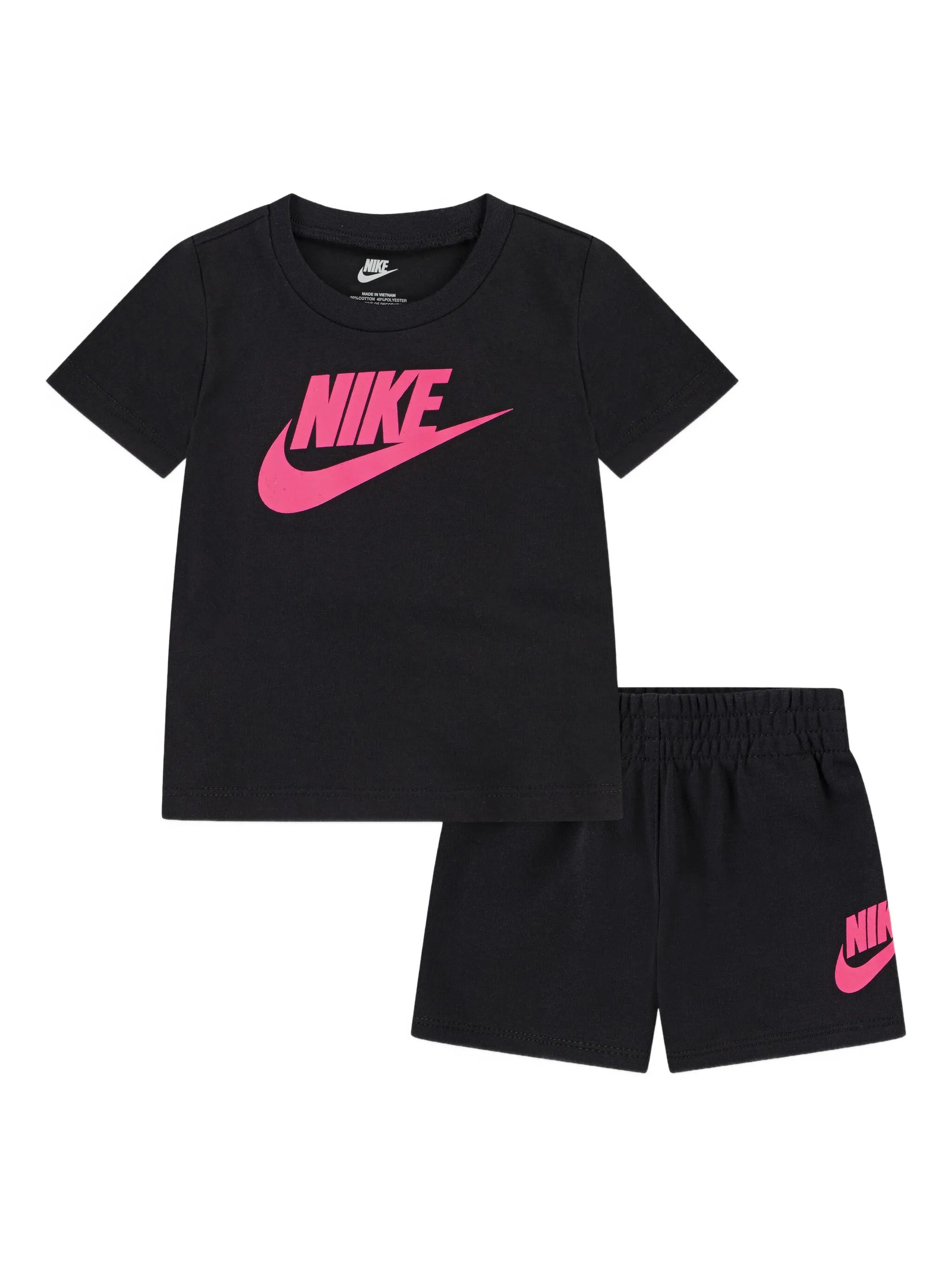 

Комплект из топа и шортов с логотипом Nike Kids, черный