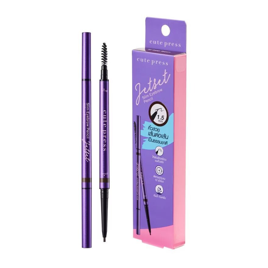 

Cute Press Карандаш для бровей Jet Set Slim 0,06г. 01 Natural Brown, Natural Brown