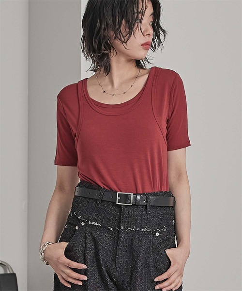 

Футболка с коротким рукавом, многослойная Miette, красный