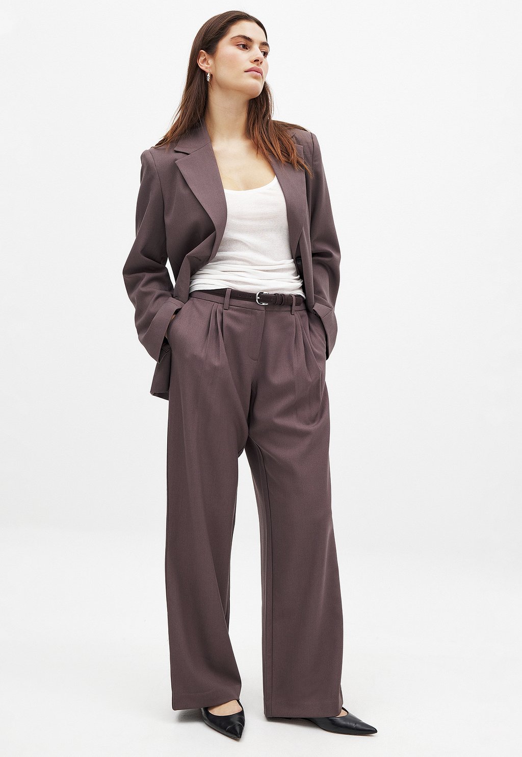 

Брюки WIDE MID WAIST NA-KD, коричневый