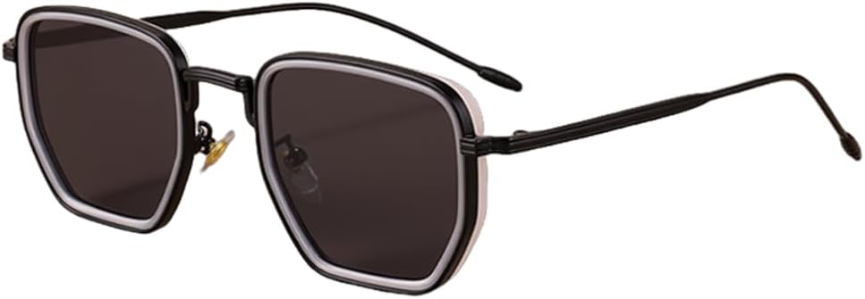 

Ретро-солнцезащитные очки для мужчин и женщин, модные, в маленькой оправе, с многоугольным градиентом, защита от УФ-излучения UV400, винтажный металлический дизайн VFDHN, Silver C5