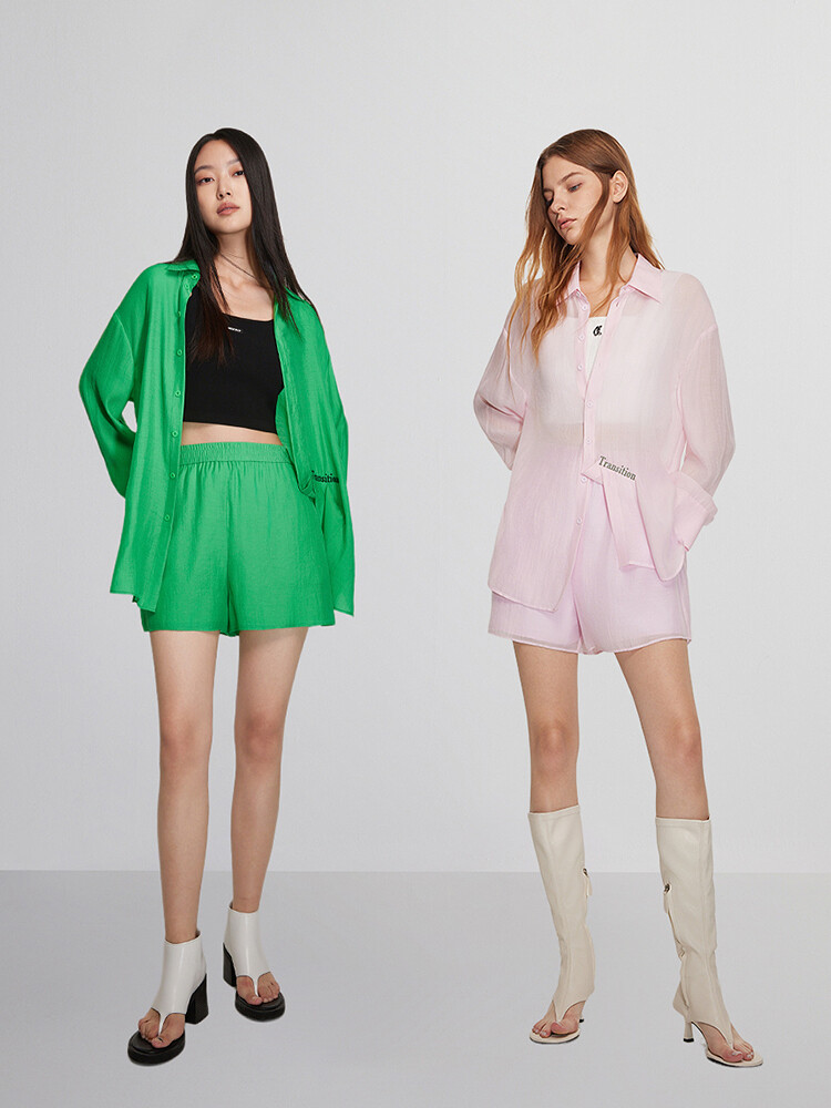 

Костюм женский Ochirly Tencel рубашка и шорты, розовый