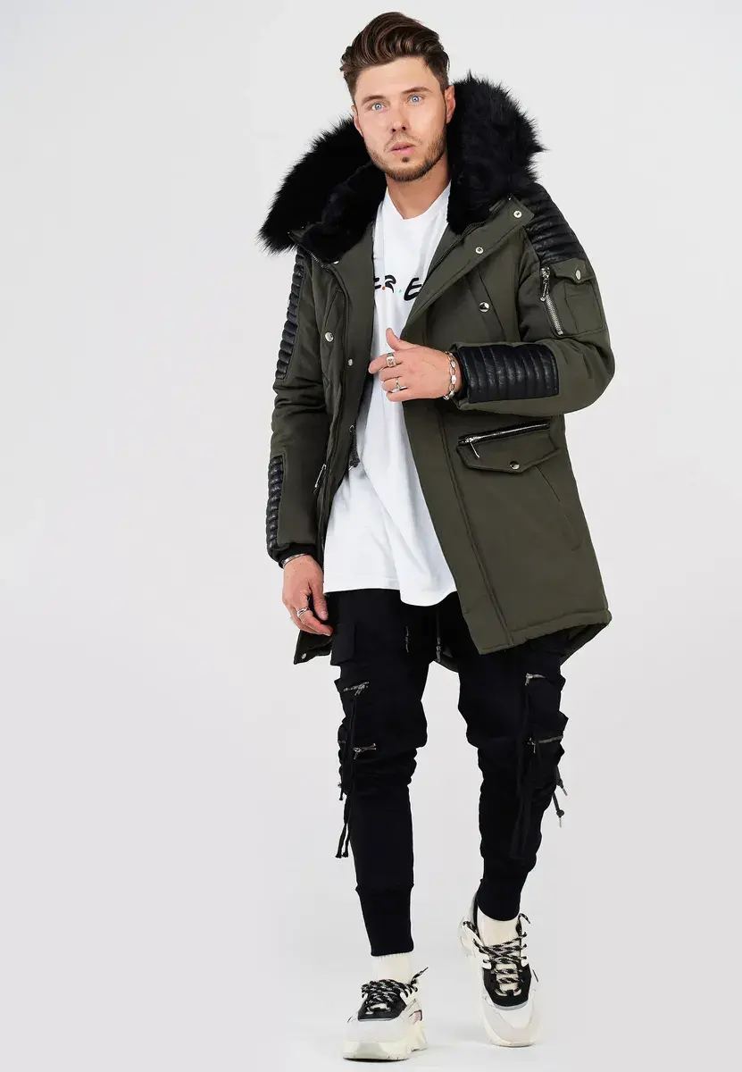 

Behype парка "FADE-2", с утепляющим капюшоном, хаки