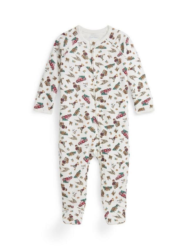 

Детский хлопковый комбинезон с принтом Ralph Lauren, Winter Bear