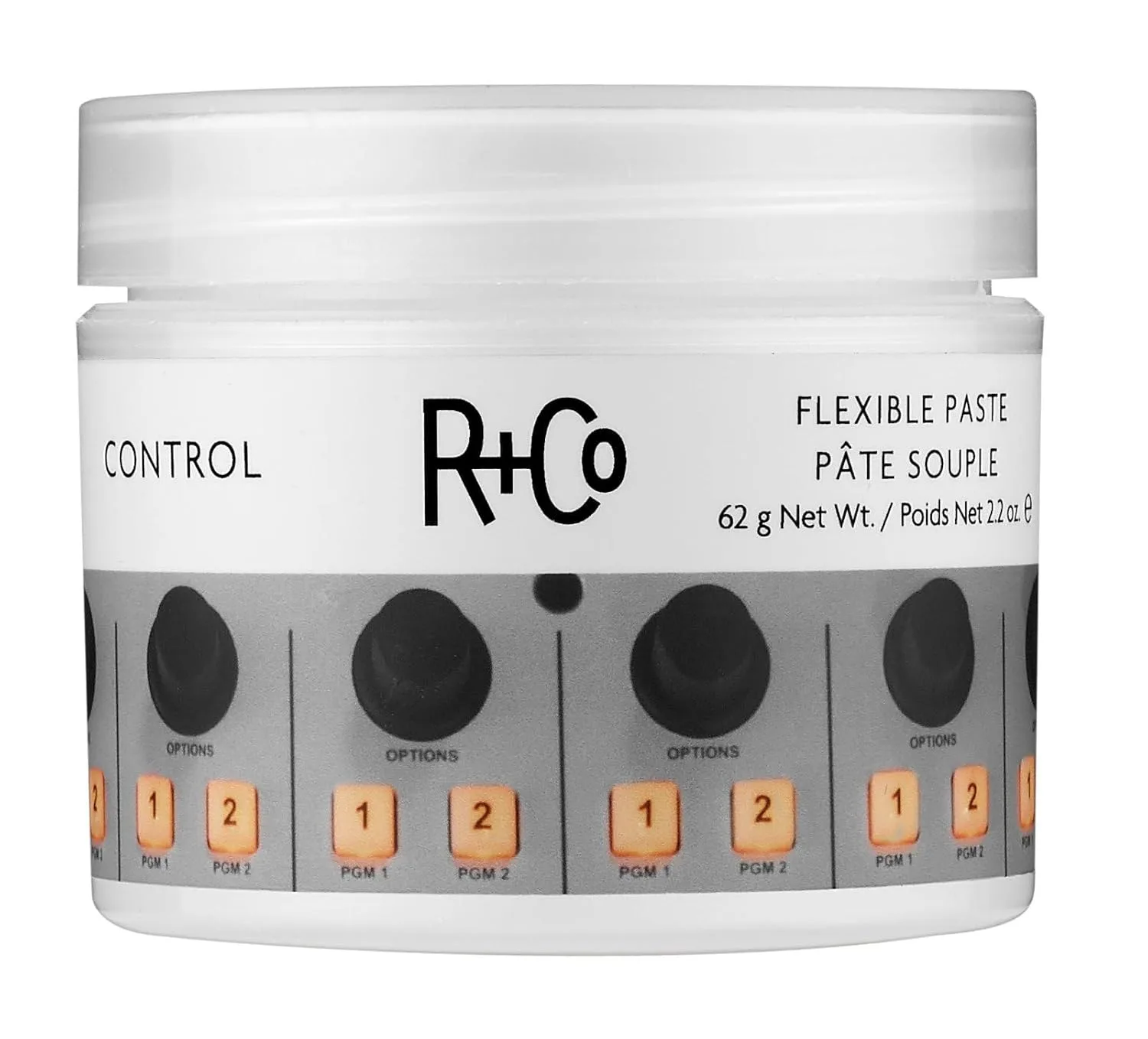 Гибкая фиксирующая паста R+Co Control | Сильная фиксация + естественный финиш | Веганский продукт, не тестируется на животных | 2,2 унции 62.37 г (1 шт.)
