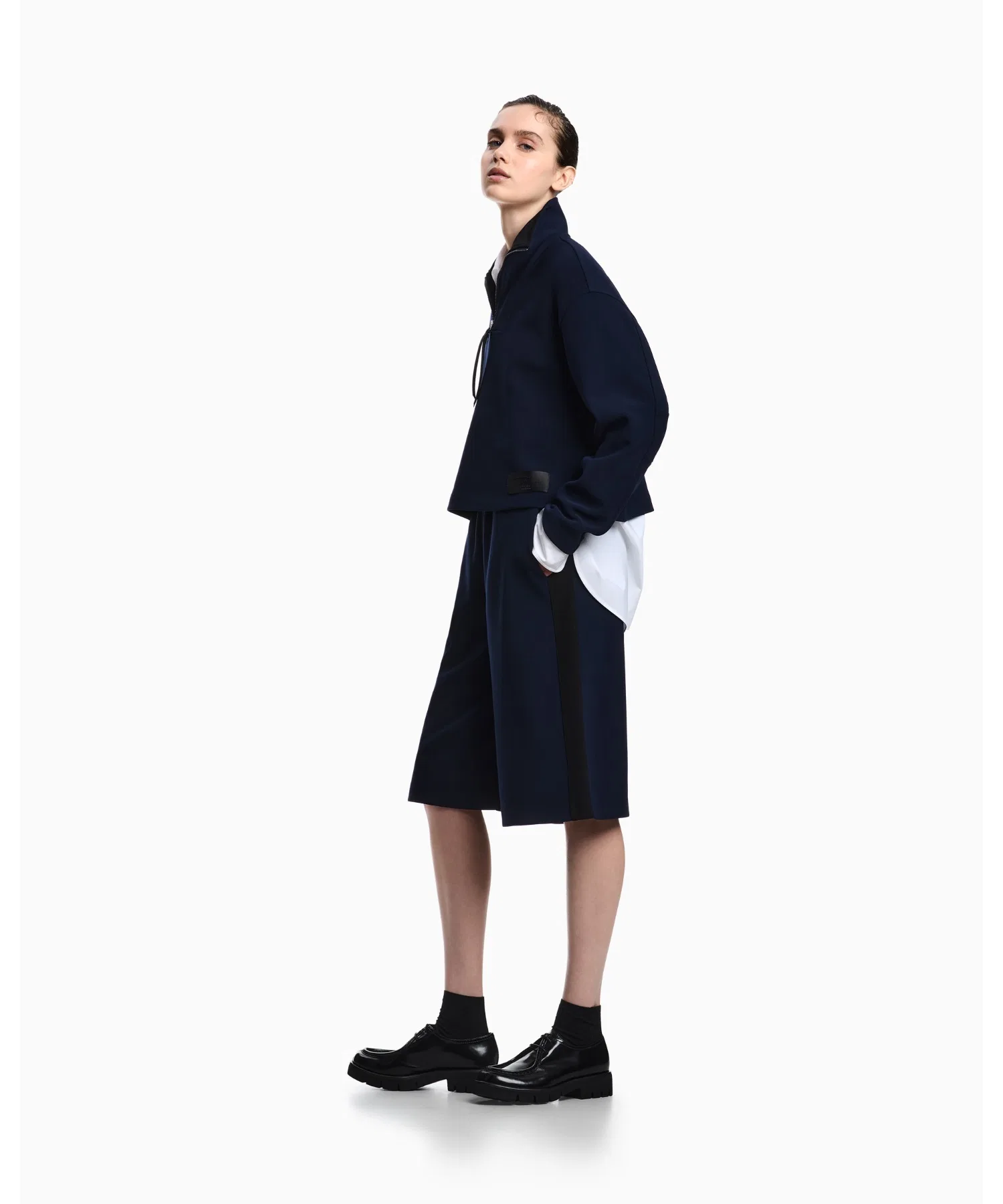 【Emporio Armani】 Толстовка на молнии, трикотаж из крепа — фото 3