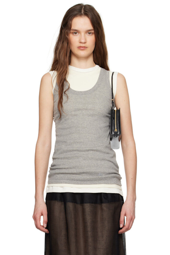 

Gray & Off-White '3 Layers' Tank Топ Set Jil Sander