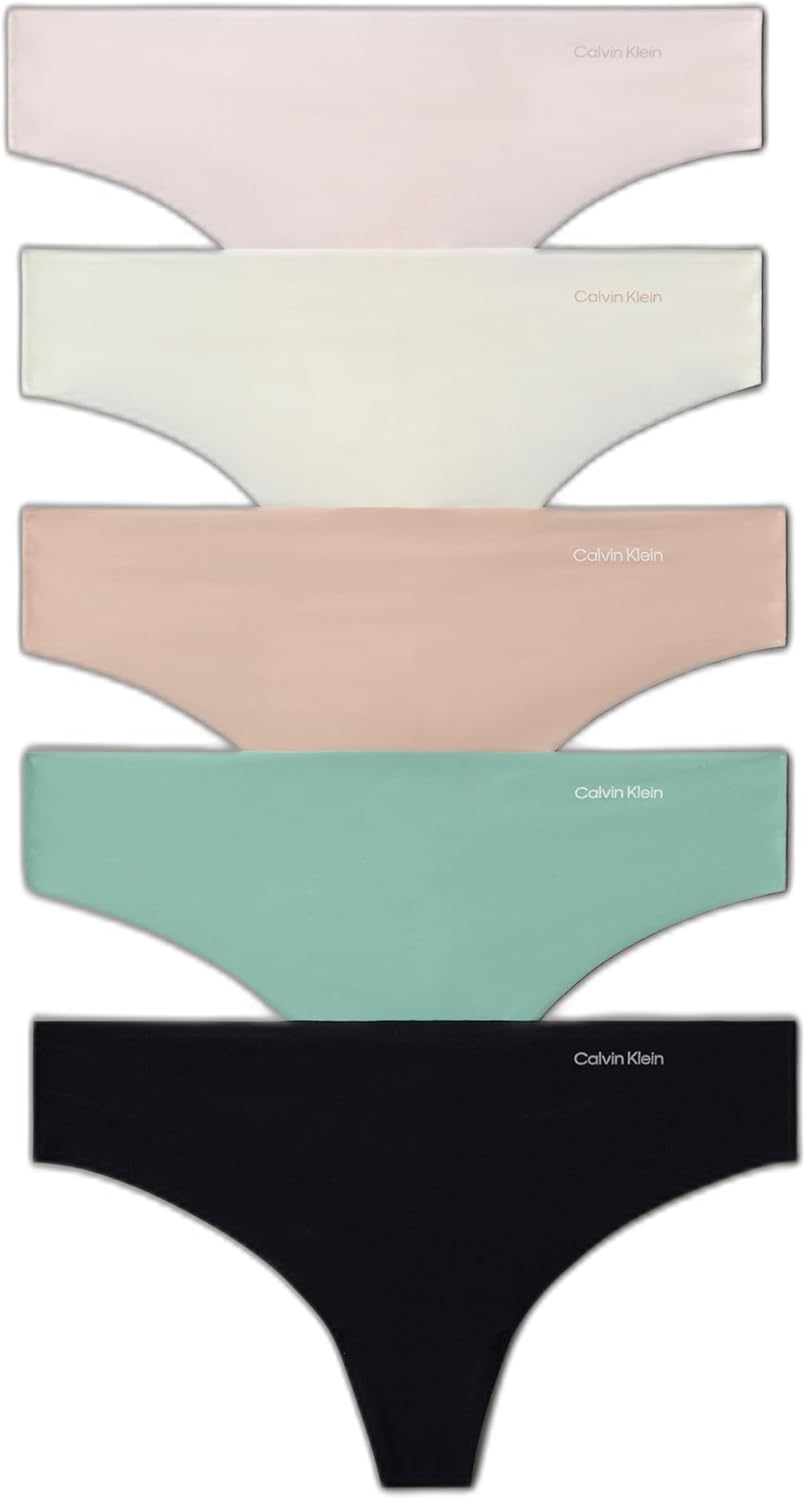 

Женские бесшовные трусики-стринги Calvin Klein Invisibles, 5 шт., Charming Green/Nymphs Thigh/Black/Ivory/Cedar
