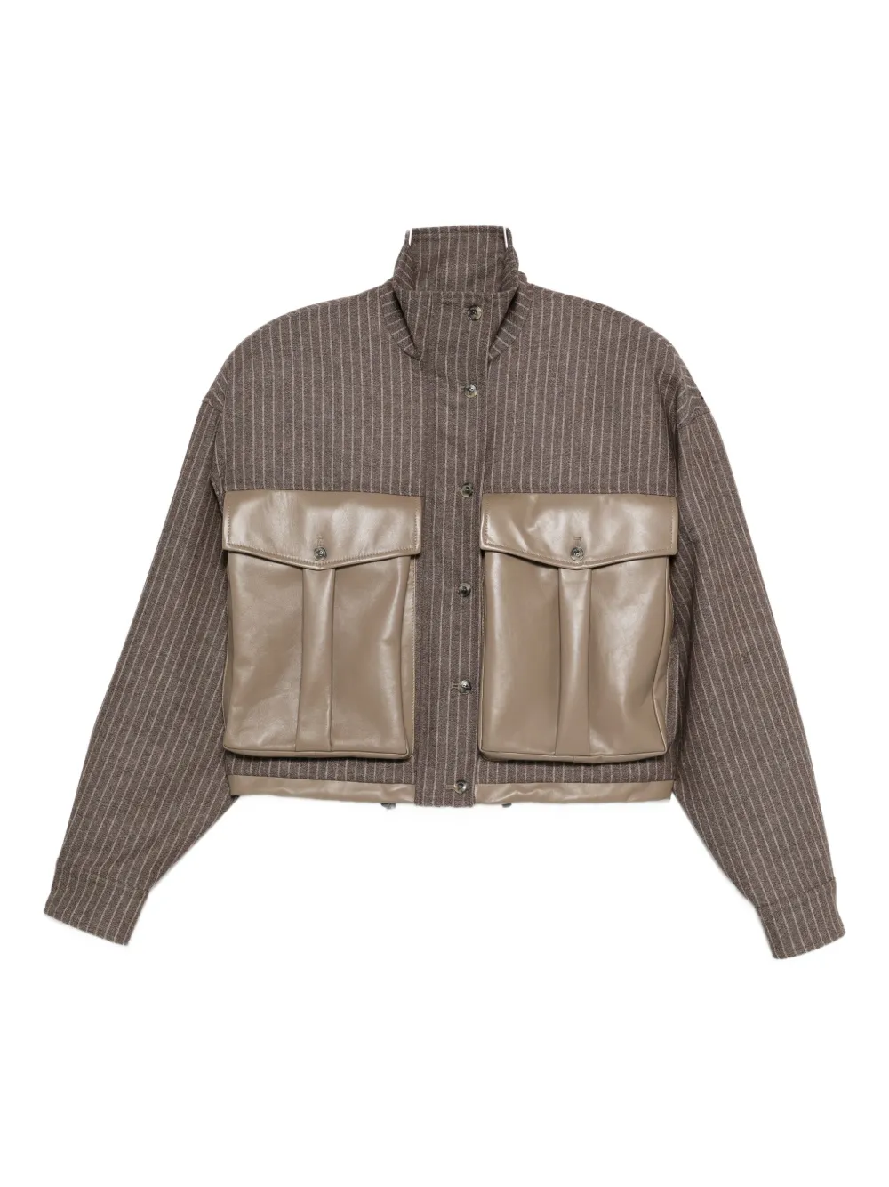 

Полосатая куртка с карманами The Mannei, коричневый