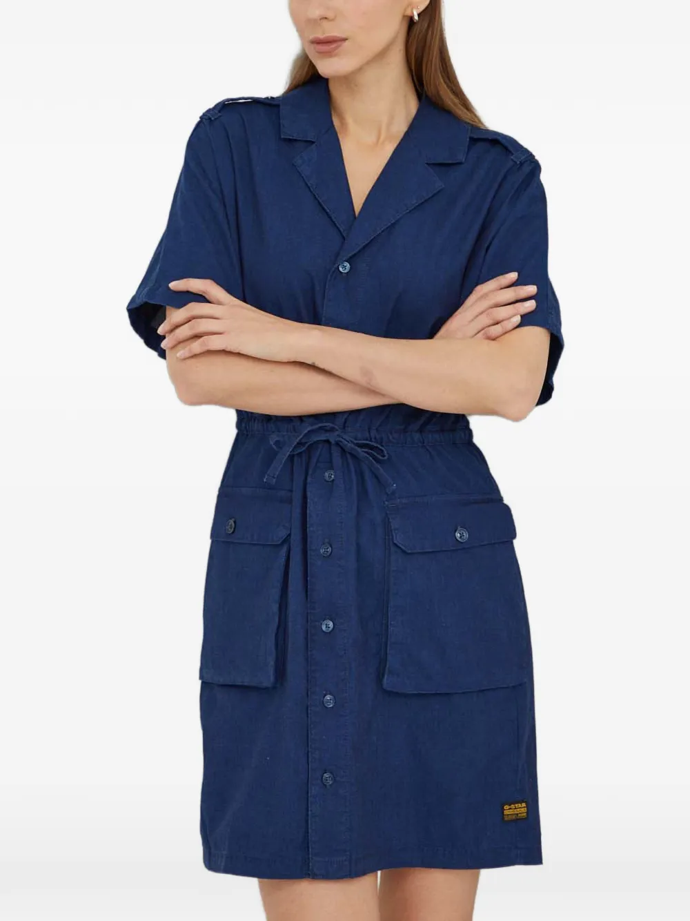 

Мини-платье с поясом-шнурком G-Star Raw, синий