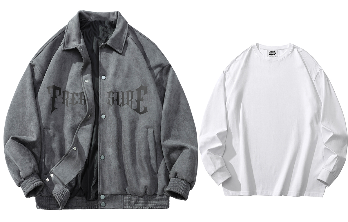 

Tre Club Куртка вельветовая унисекс, Dark Gray Top+White Sweatshirt