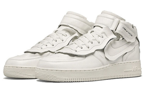 Кроссовки x Comme Des garcons Air Force 1 Mid Nike, белый — фото 4