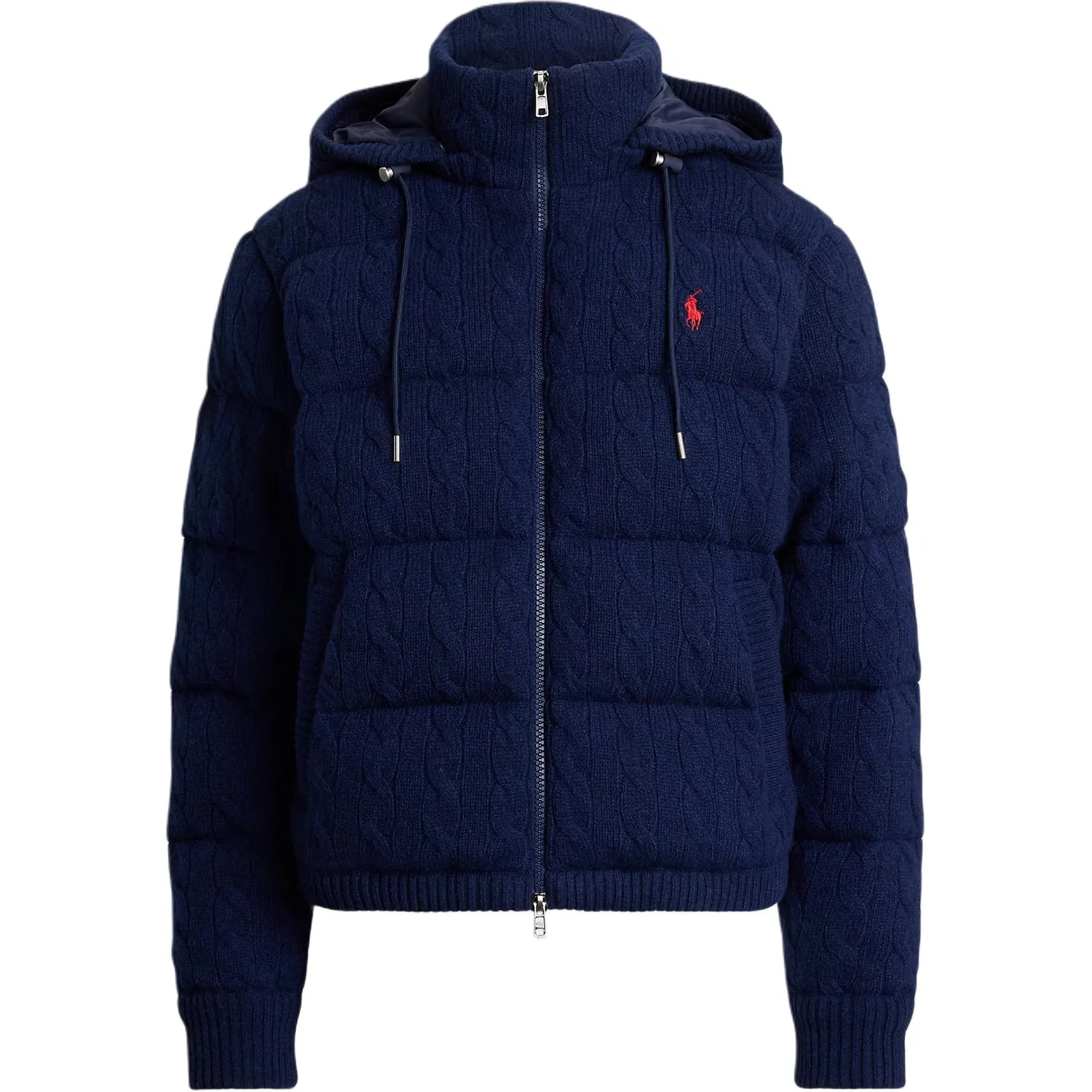 Утепленная куртка-пуховик на молнии с капюшоном Polo Ralph Lauren, Marine Blue