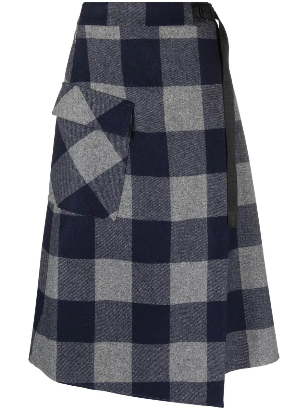 

Клетчатая юбка миди асимметричного кроя Woolrich, синий