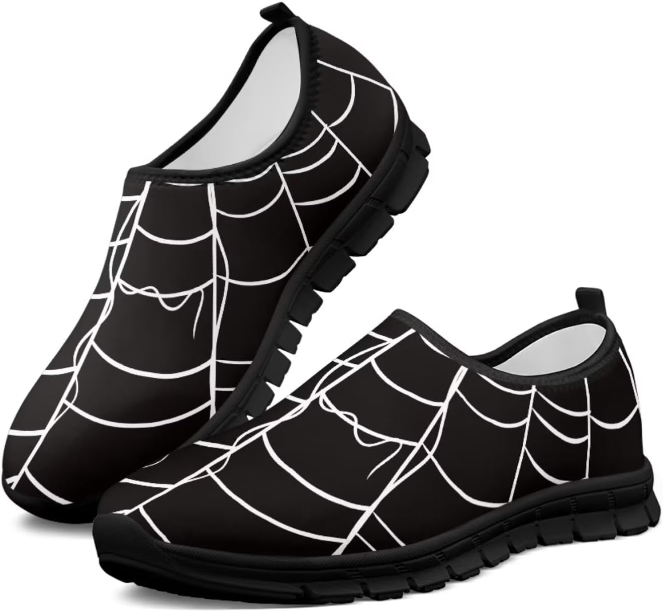 

Мужские слипоны Howilath с рисунком черепа, повседневная обувь для дома, кроссовки для бега, обувь без шнурков с противоскользящей подошвой, Halloween Spiderweb