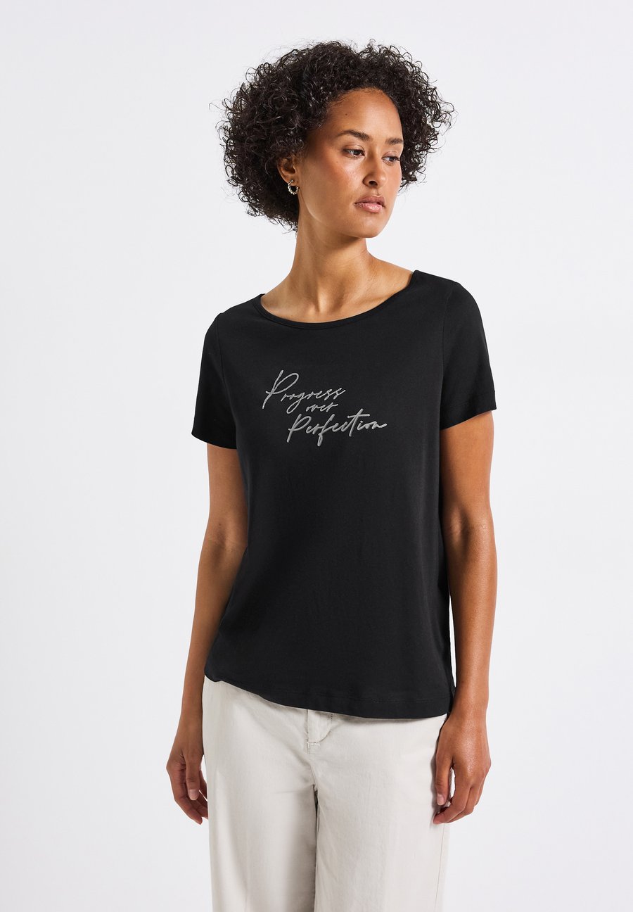

Футболка Street One Print T-shirt, Schwarz/Black, Черный, Футболка Street One Print T-shirt, Schwarz/Black