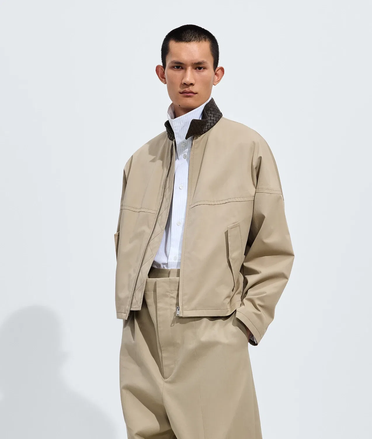 Легкая хлопковая куртка BOTTEGA VENETA, бежевый