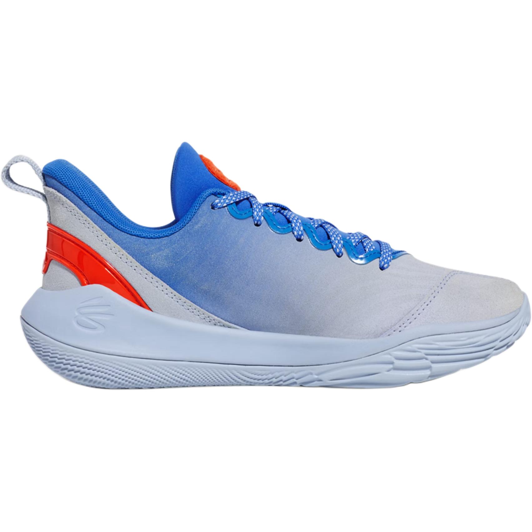 Under Armour Curry 12 нескользящие износостойкие низкие детские баскетбольные кроссовки blue/yellow — фото 4