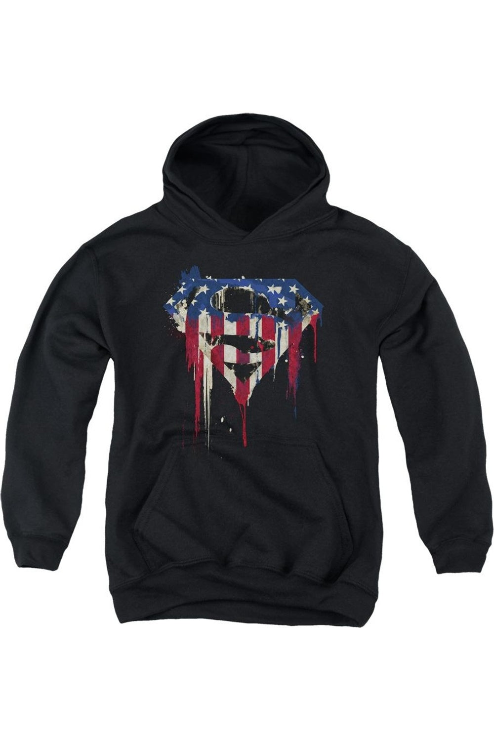 

Супермен Блидинг Шилд молодежная толстовка с капюшоном Gildan, черный