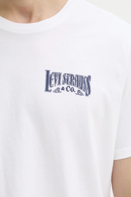 Хлопковая футболка с принтом GRAPHIC CREWNECK TEE Levi'S, белый — фото 4
